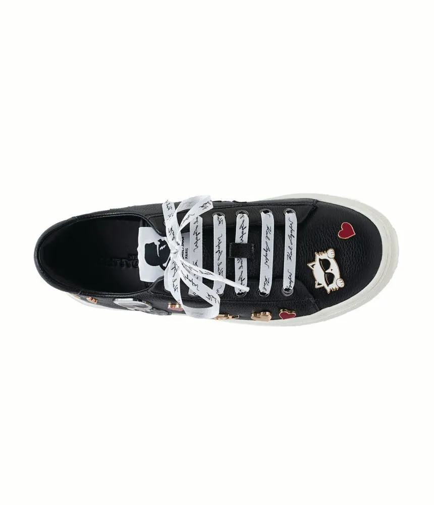 Cate pins lace-up sneakers by Karl Lagerfeld, black