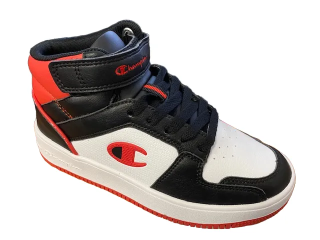 Champion Scarpa alta da bambino con laccio e strappo Rebound 2.0 Mid S32413 KK003 black-navy-red