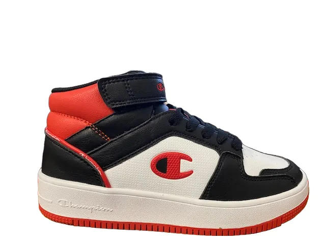 Champion Scarpa alta da bambino con laccio e strappo Rebound 2.0 Mid S32413 KK003 black-navy-red