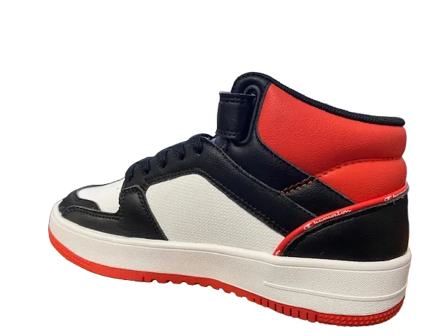 Champion Scarpa alta da bambino con laccio e strappo Rebound 2.0 Mid S32413 KK003 black-navy-red