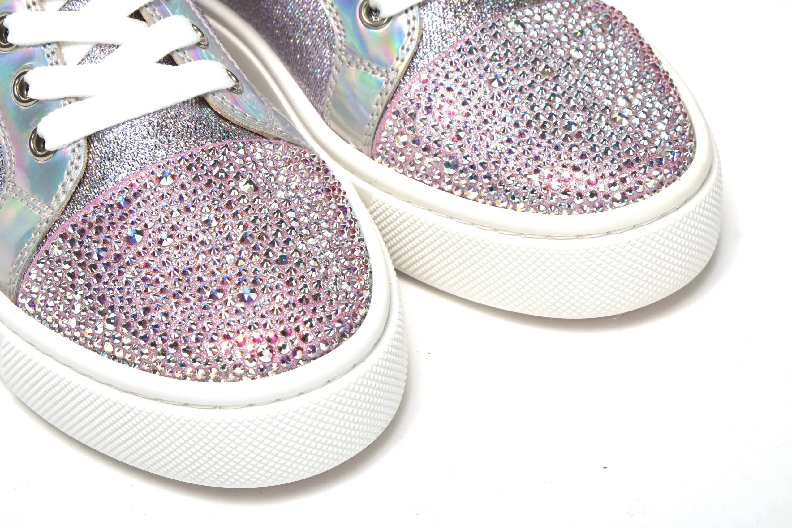 Christian Louboutin Ab/Silver Super Lou Strass Fla Sneakers