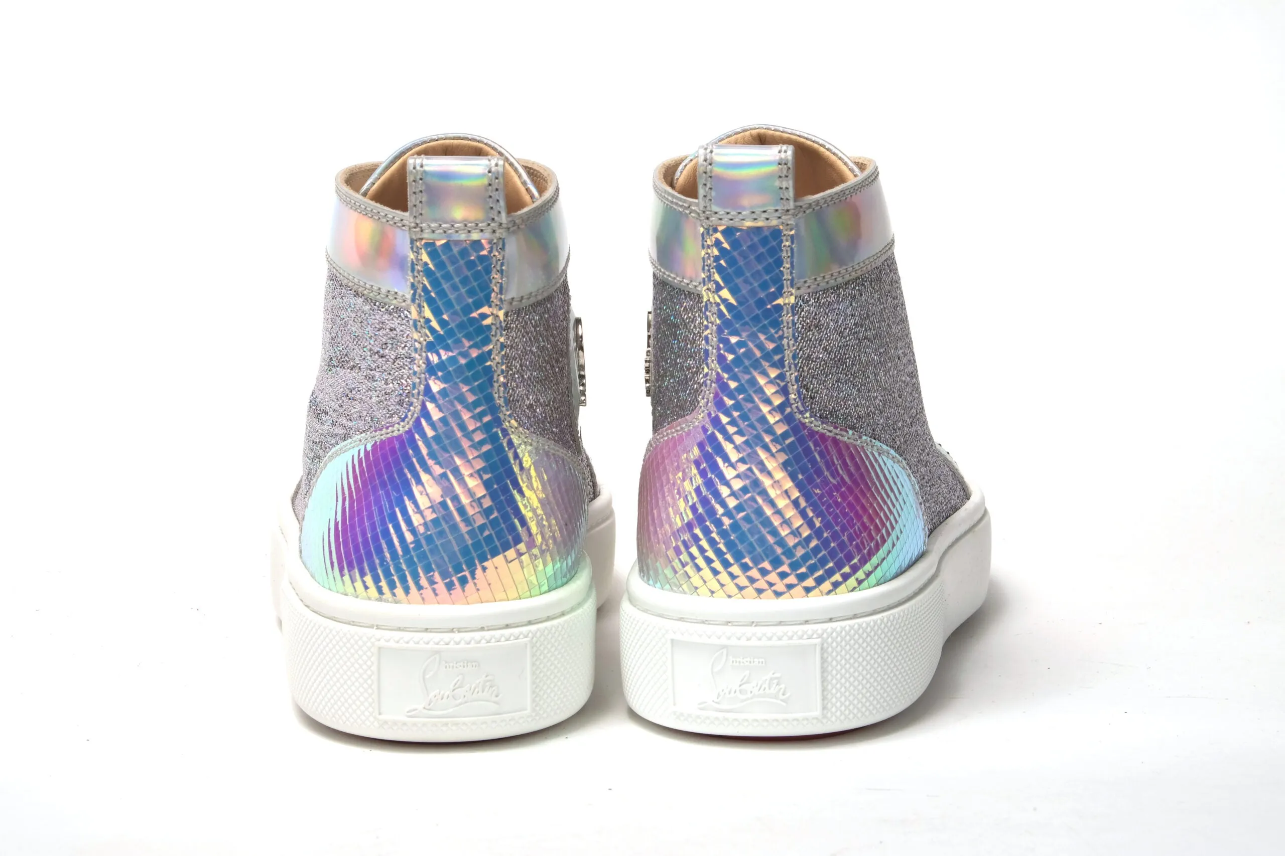 Christian Louboutin Ab/Silver Super Lou Strass Fla Sneakers