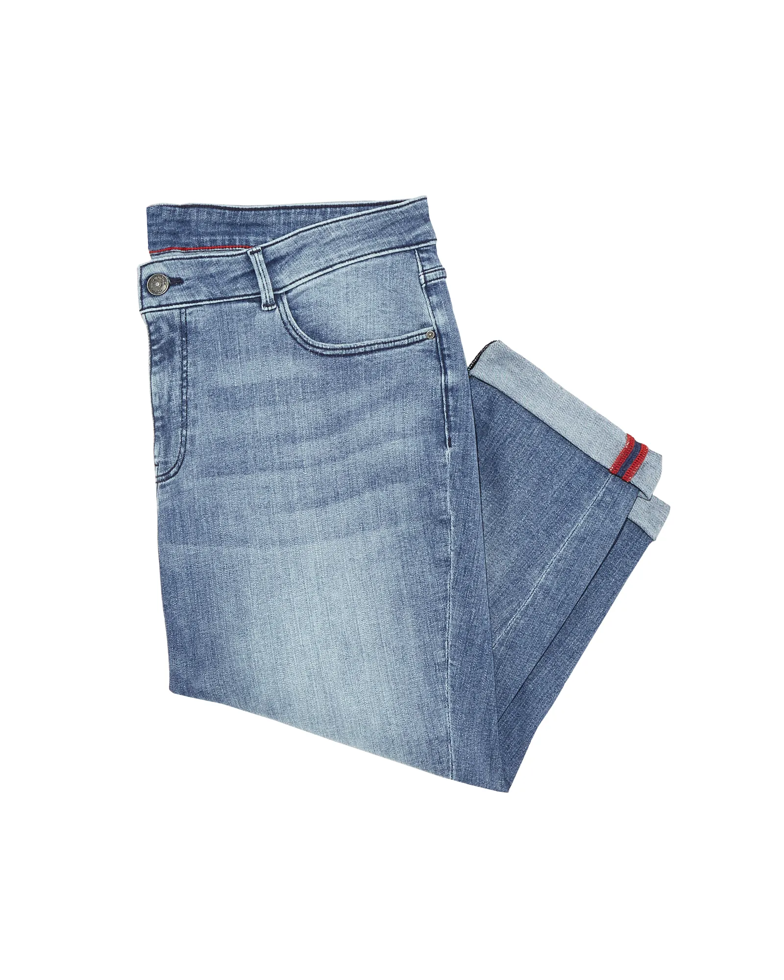 Clermont Double Rolled Capri | Medium Wash