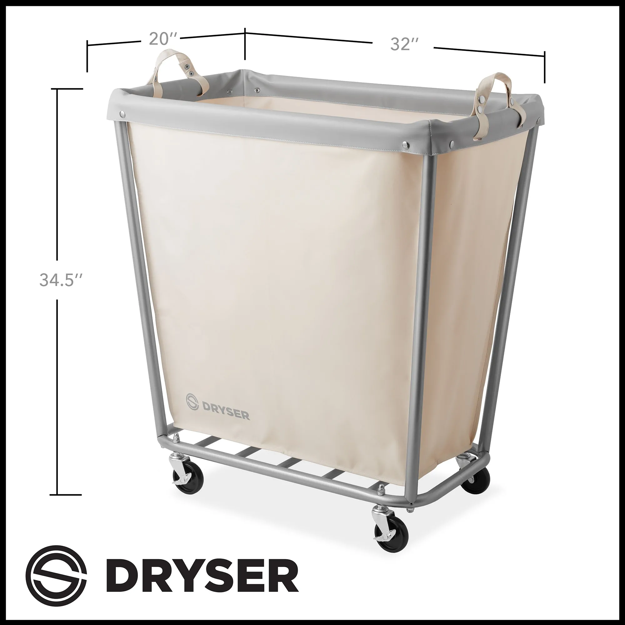 Commercial Rolling Canvas Bin Laundry Hamper on Wheels