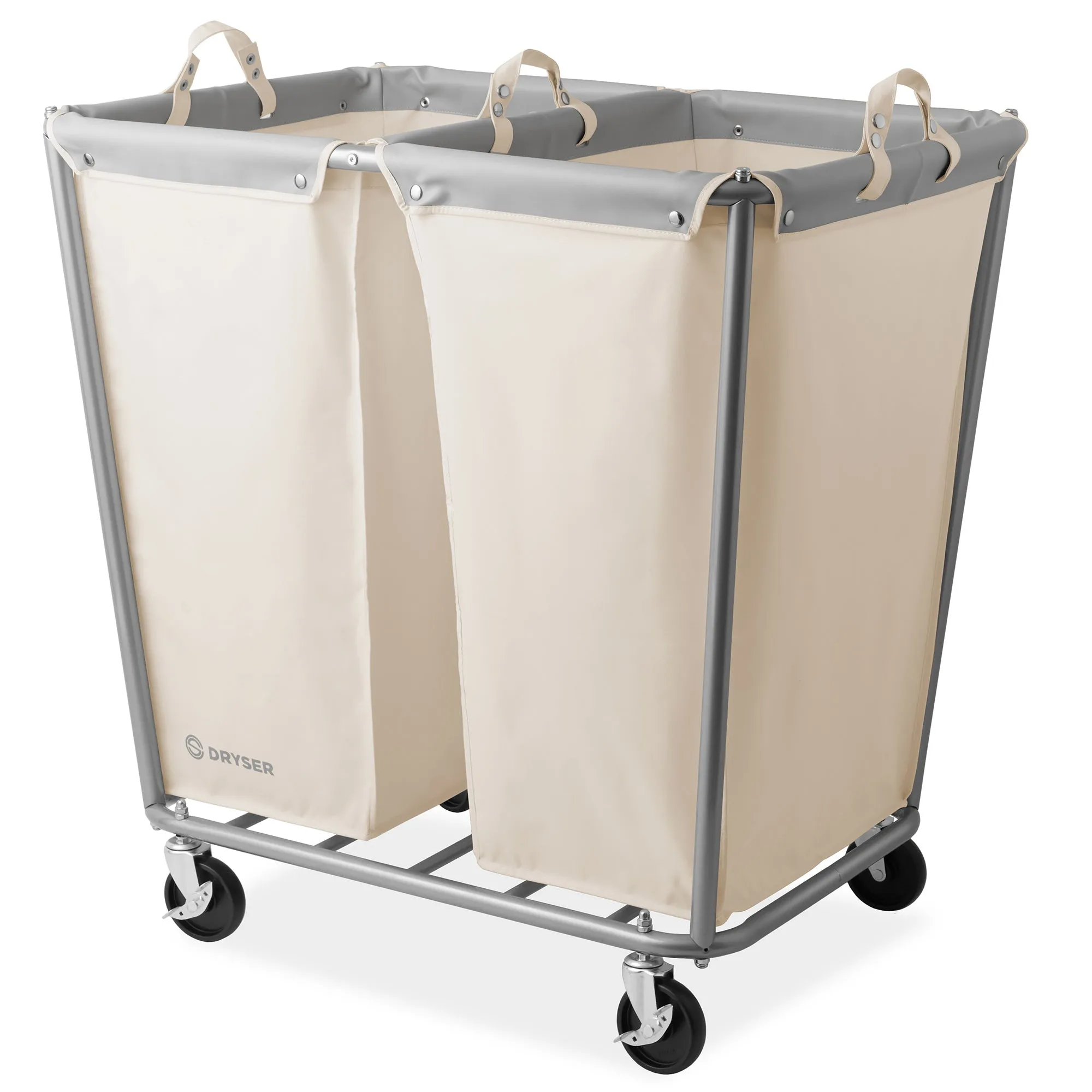 Commercial Rolling Canvas Bin Laundry Hamper on Wheels