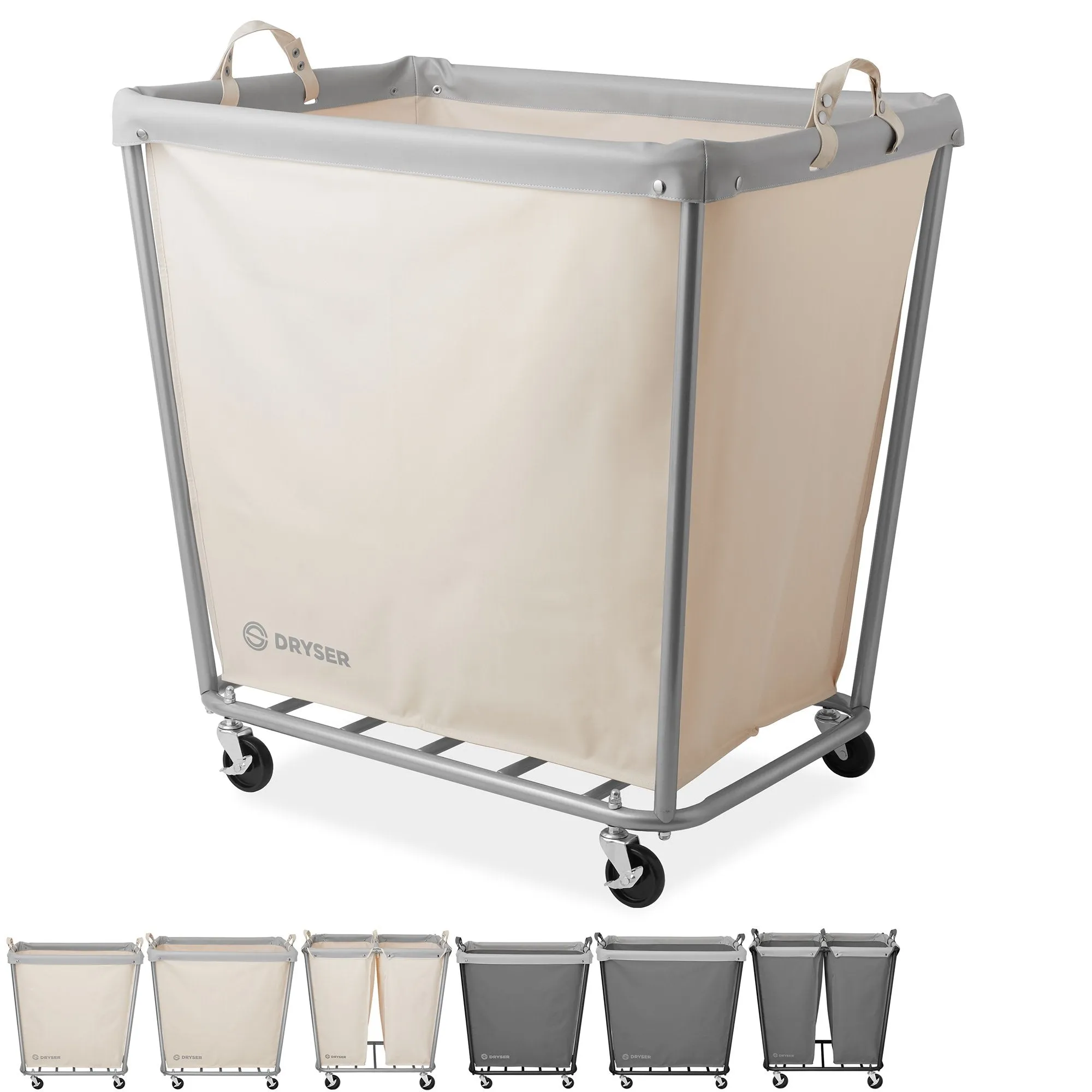 Commercial Rolling Canvas Bin Laundry Hamper on Wheels