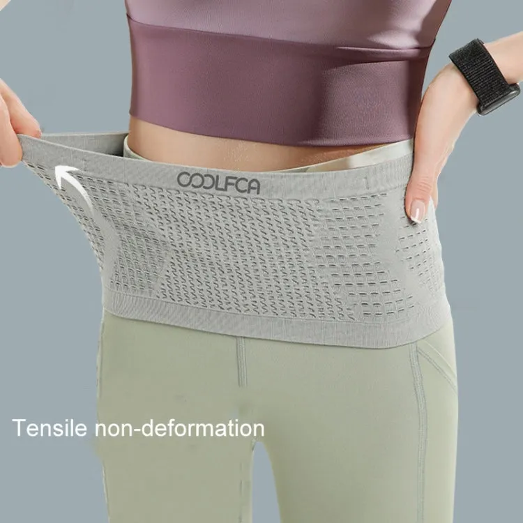 COOLFCA Outdoor Fitness Sports Non-slip Breathable Mobile Phone Fanny Pack, Size: 14x30cm(Gray)