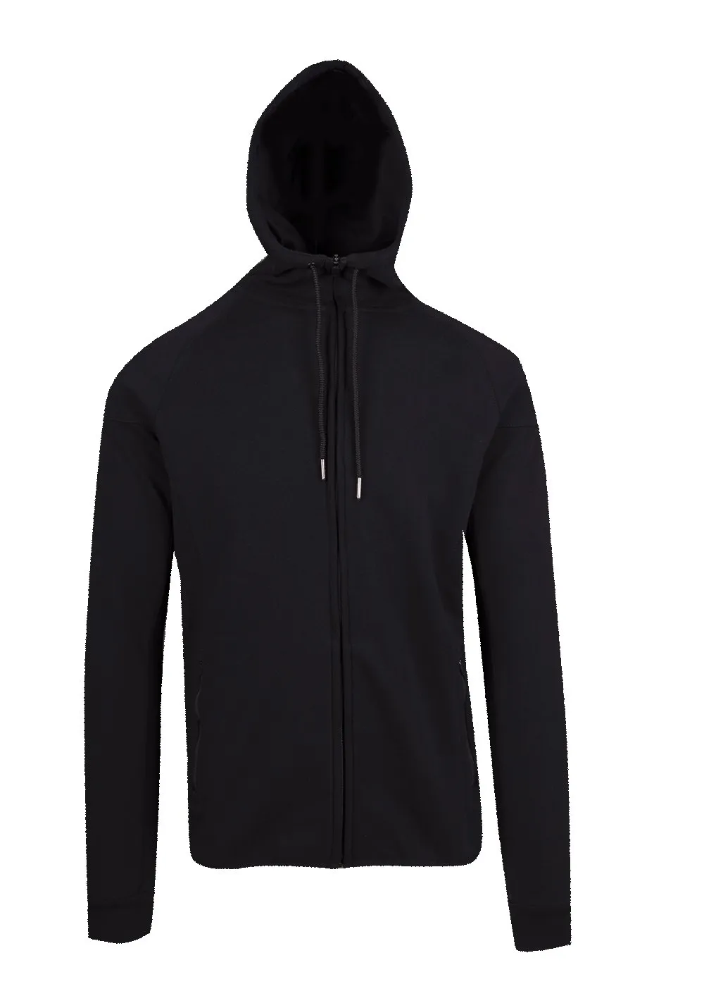 Cotton Face Bonded Polar Fleece Hoodie - Black