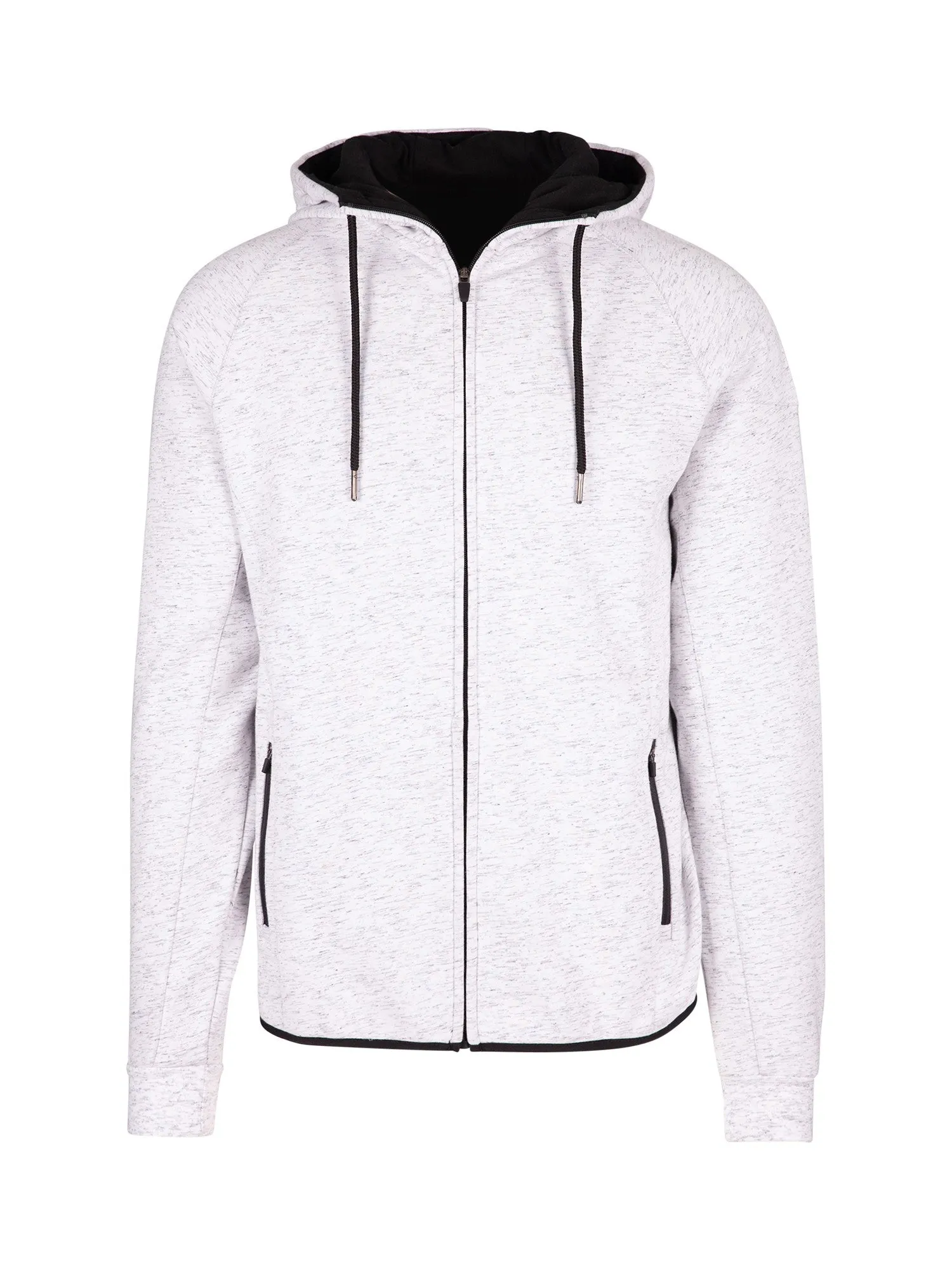 Cotton Face Bonded Polar Fleece Hoodie - White Marle