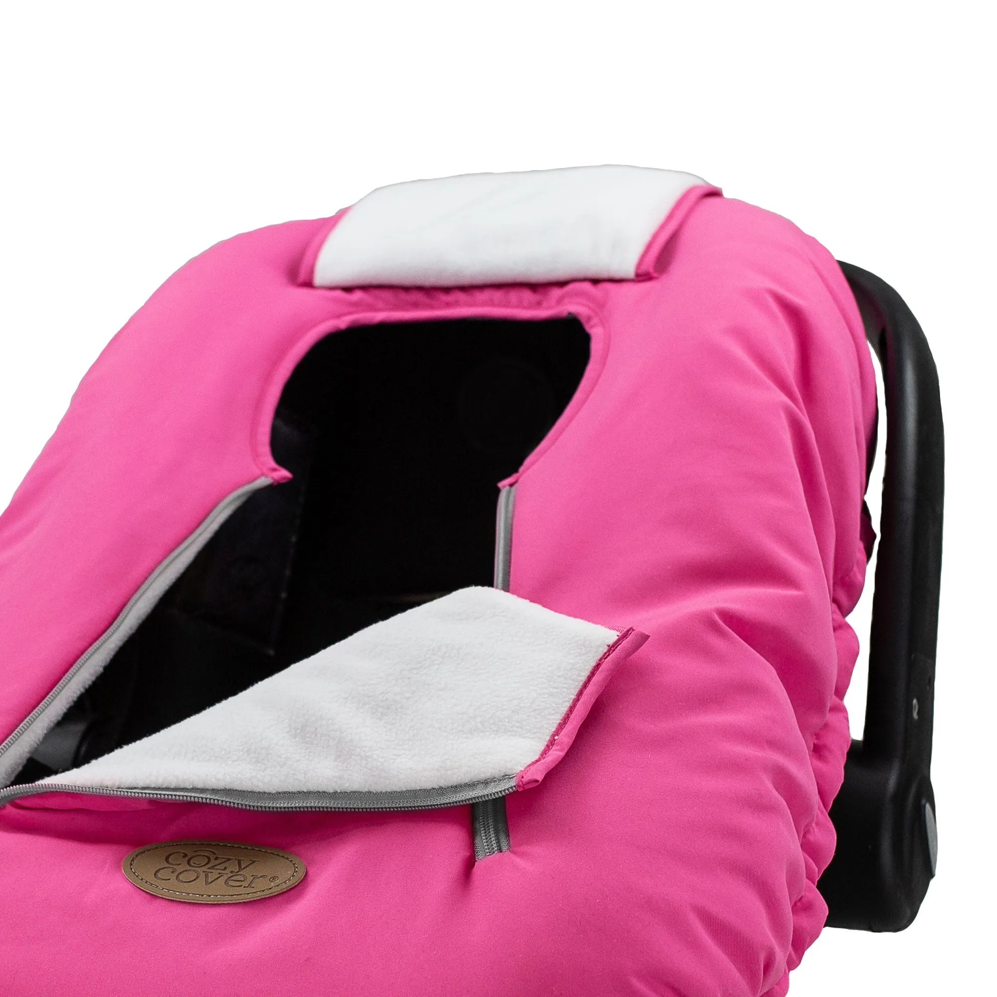 CozyBaby Original Infant Car Seat Cover w/Dual Zippers & Elastic Edge, Pink