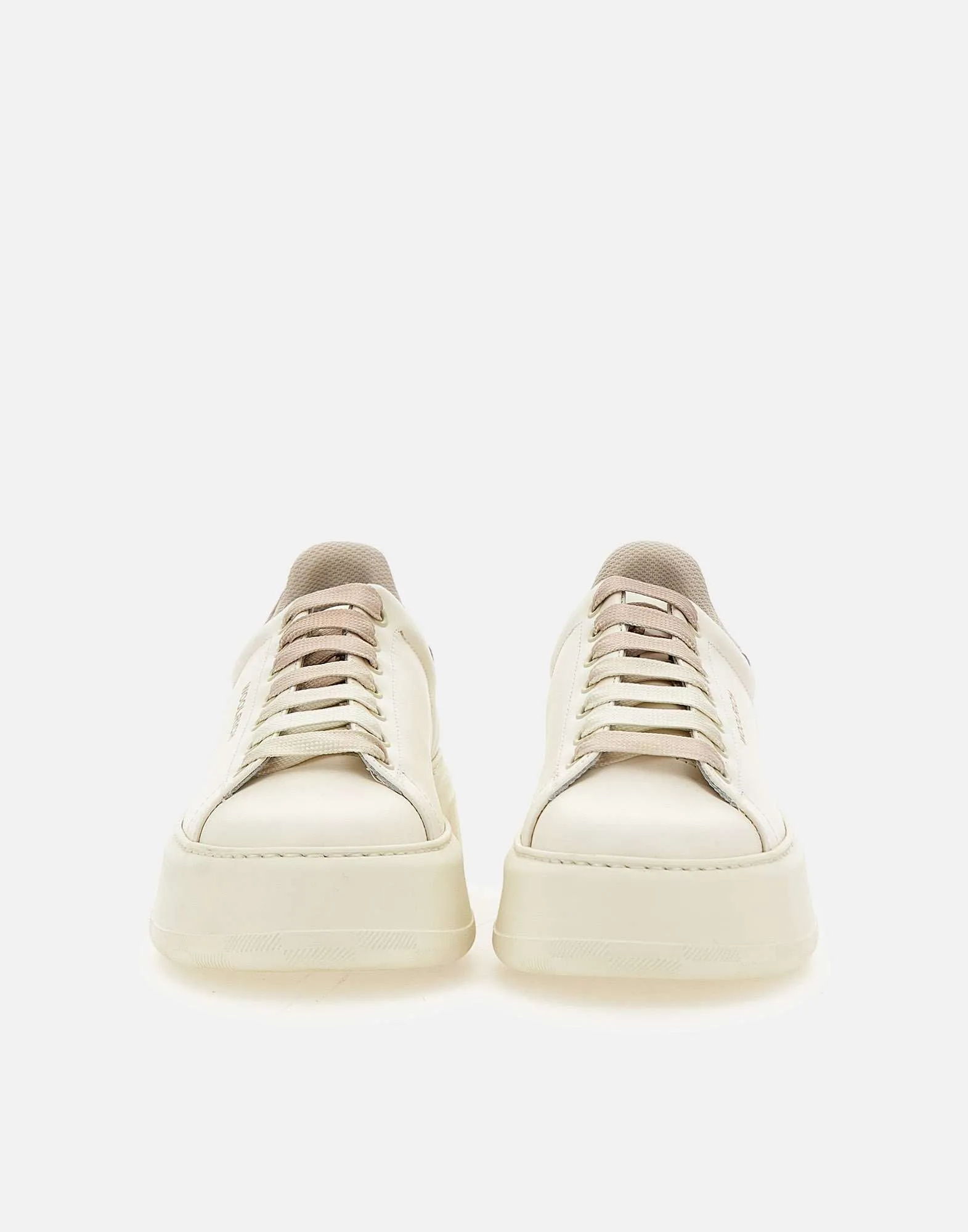 Cream White Leather Sneakers