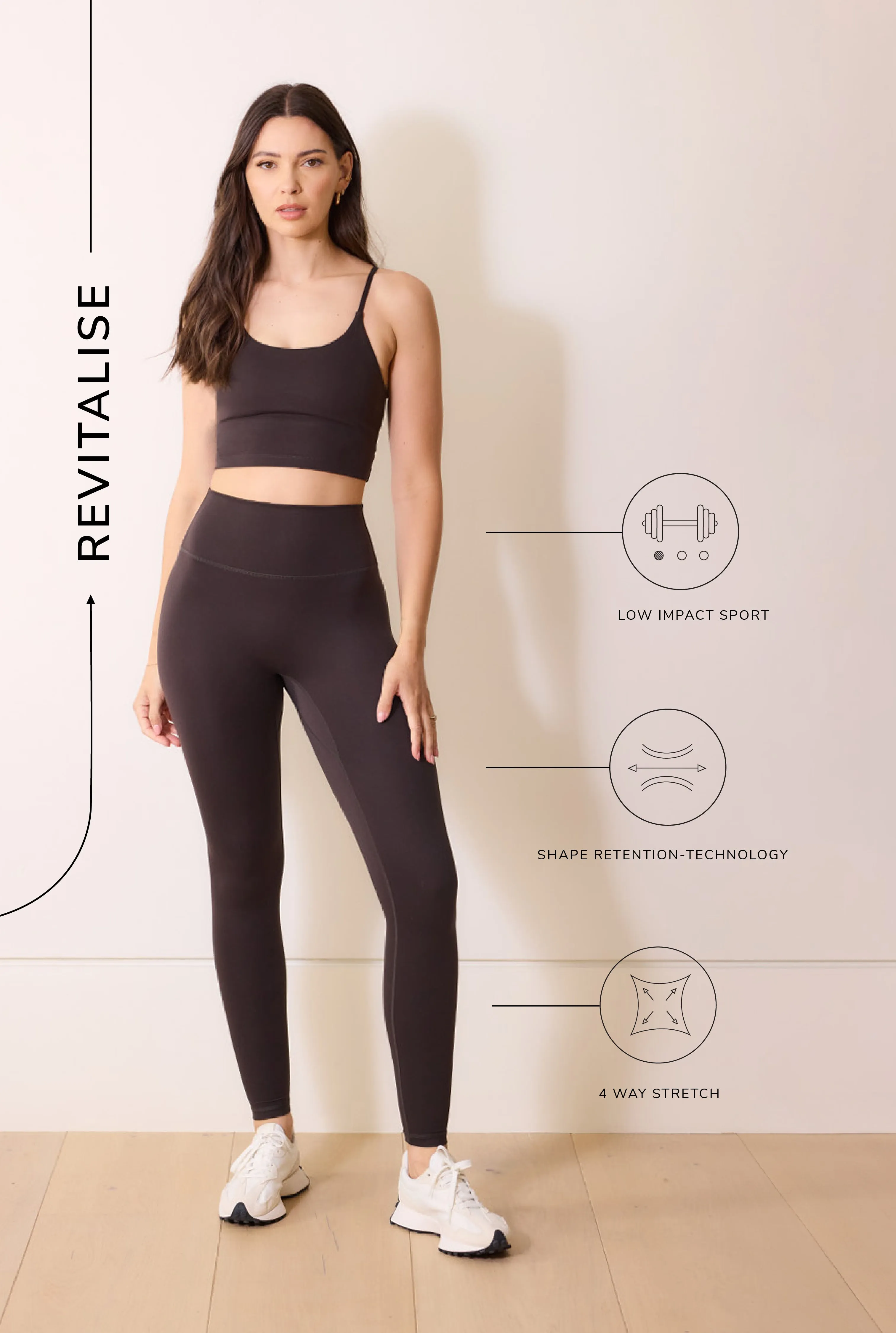 Curve 24/7 Revitalise 7/8 High Waisted Leggings - Black Coffee