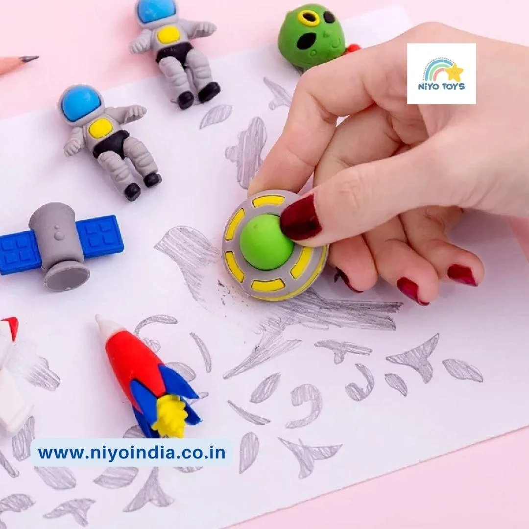 Cute And Trendy Outer Space Pencil Erasers For Kids