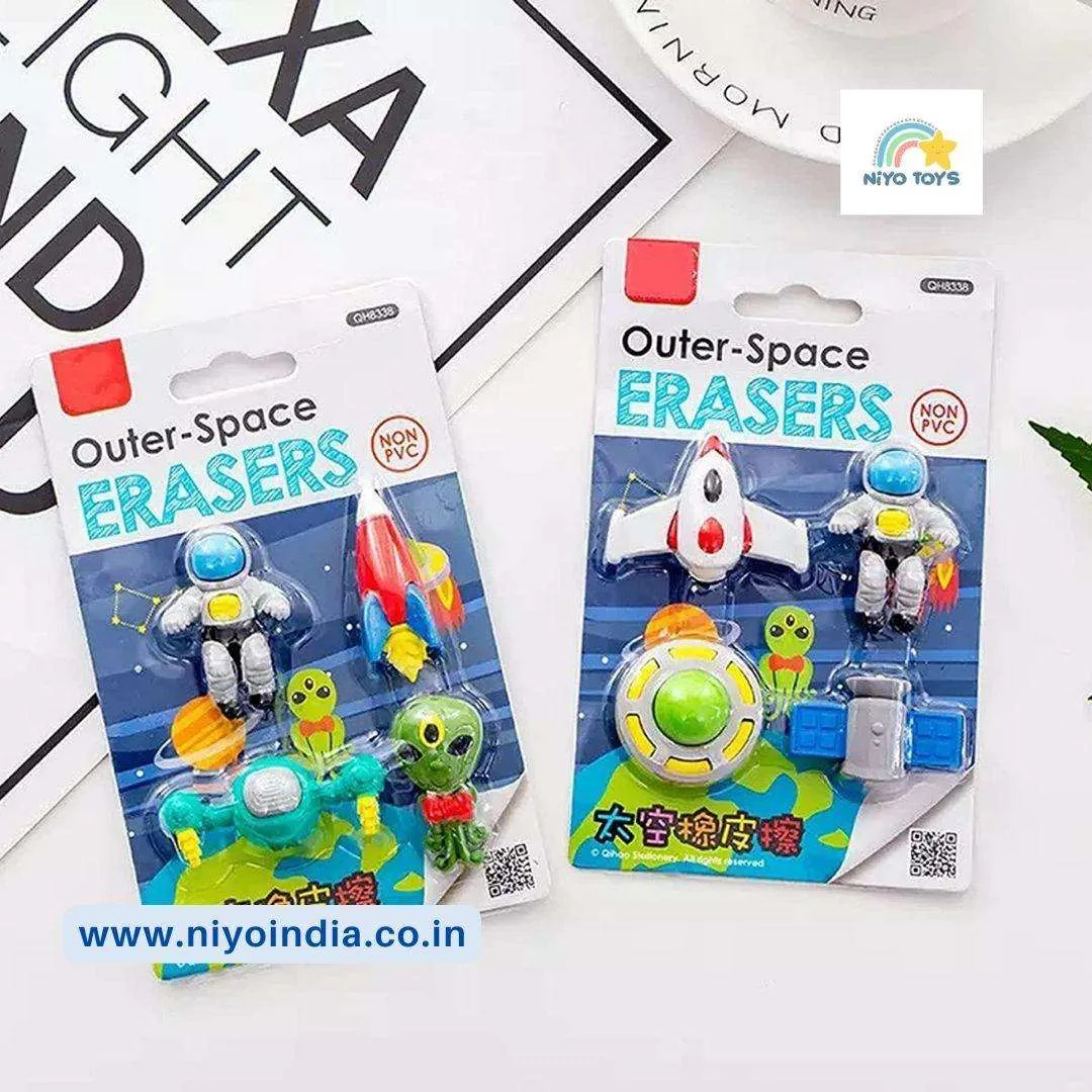 Cute And Trendy Outer Space Pencil Erasers For Kids