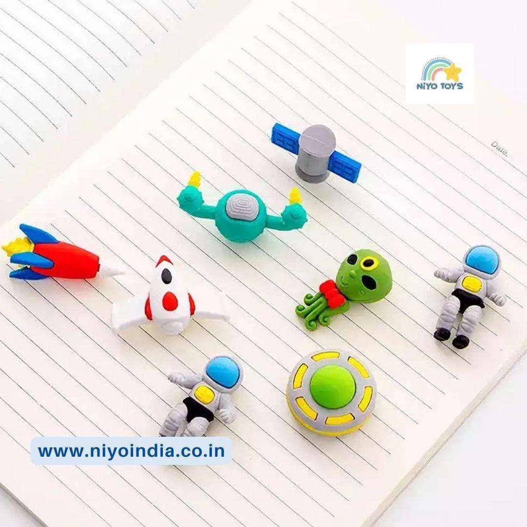 Cute And Trendy Outer Space Pencil Erasers For Kids