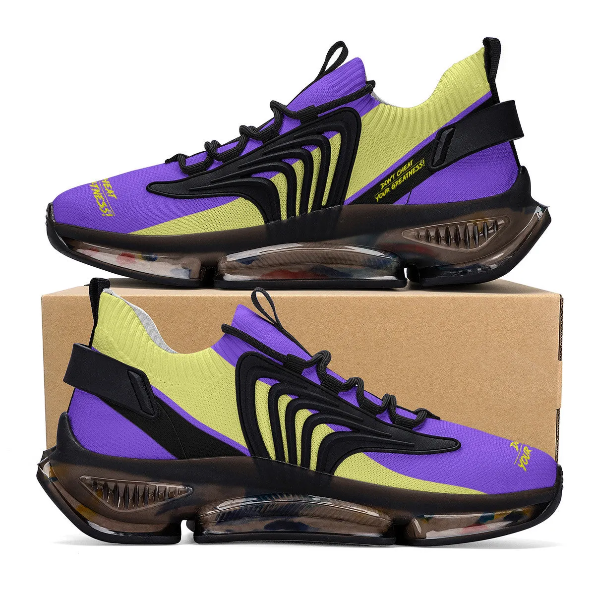 DCYG X2 Purple & Gold Air Max React Sneakers - Black