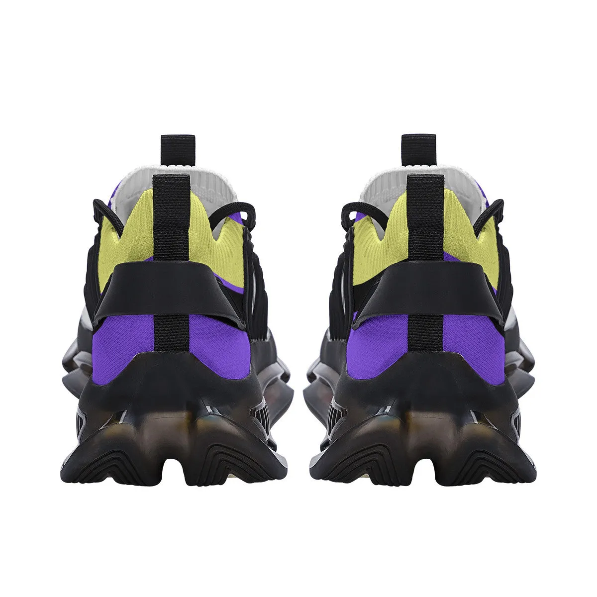 DCYG X2 Purple & Gold Air Max React Sneakers - Black