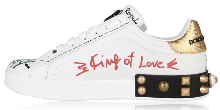 Embellished Portofino Low Top Graffiti Sneakers