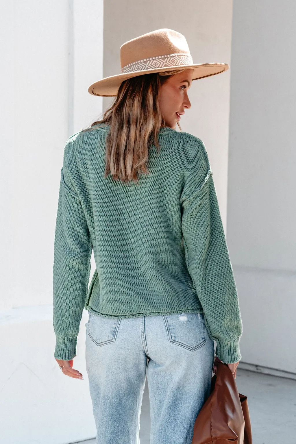 Everyday Fall Pullover Sweater - Sage - FINAL SALE