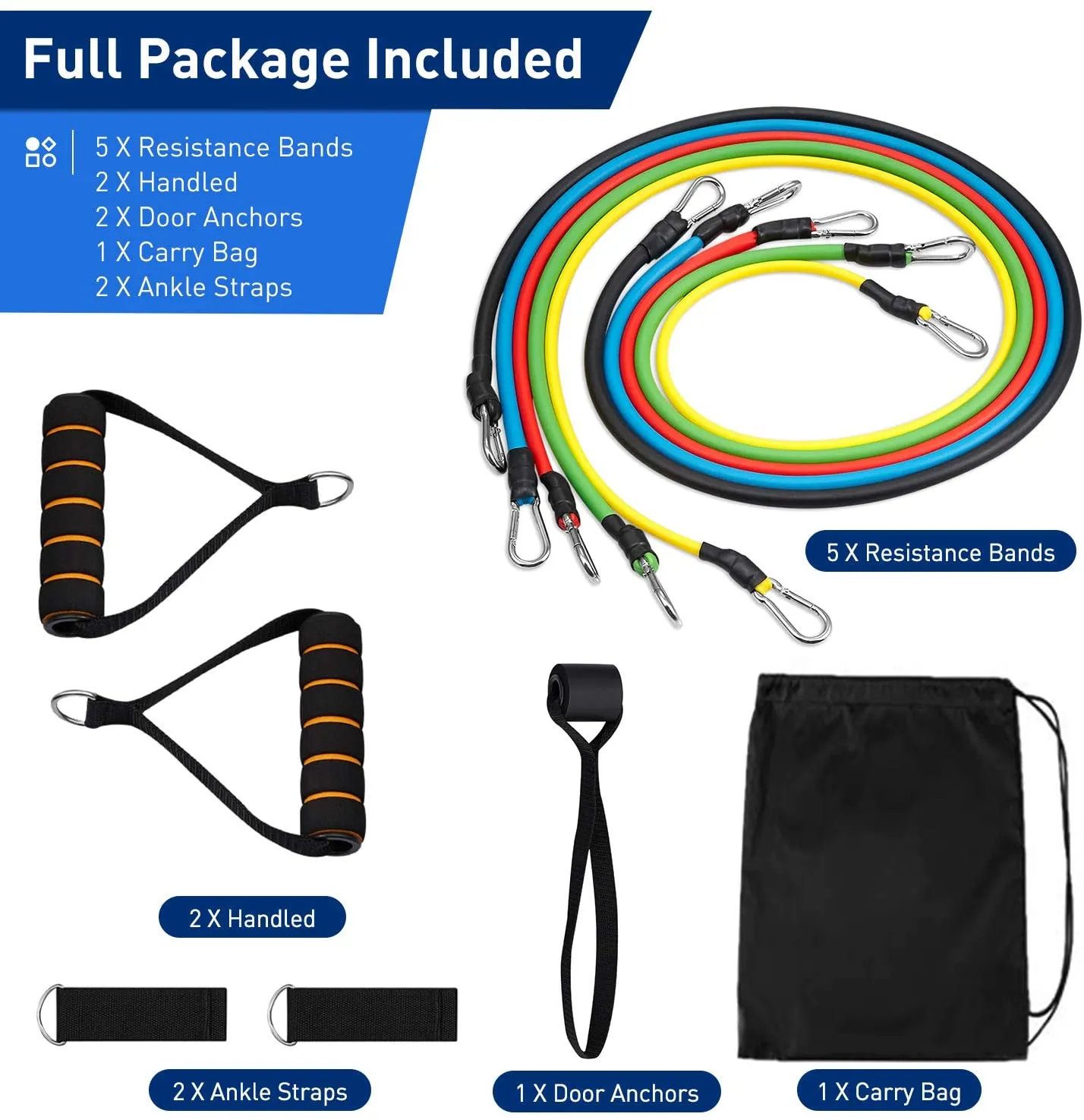 Exercise Resistance Bands Set 11 pcs