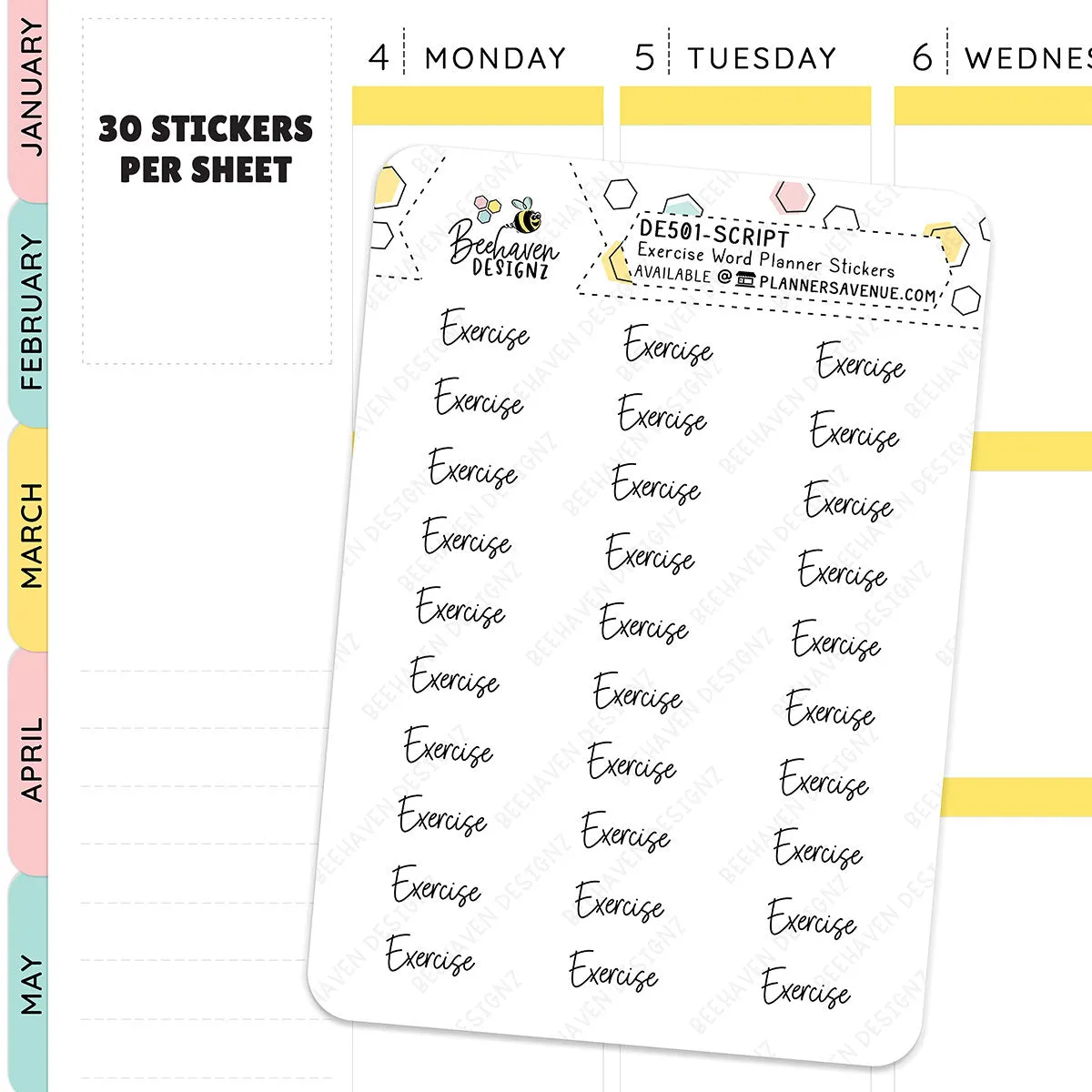 Exercise Script Planner Stickers