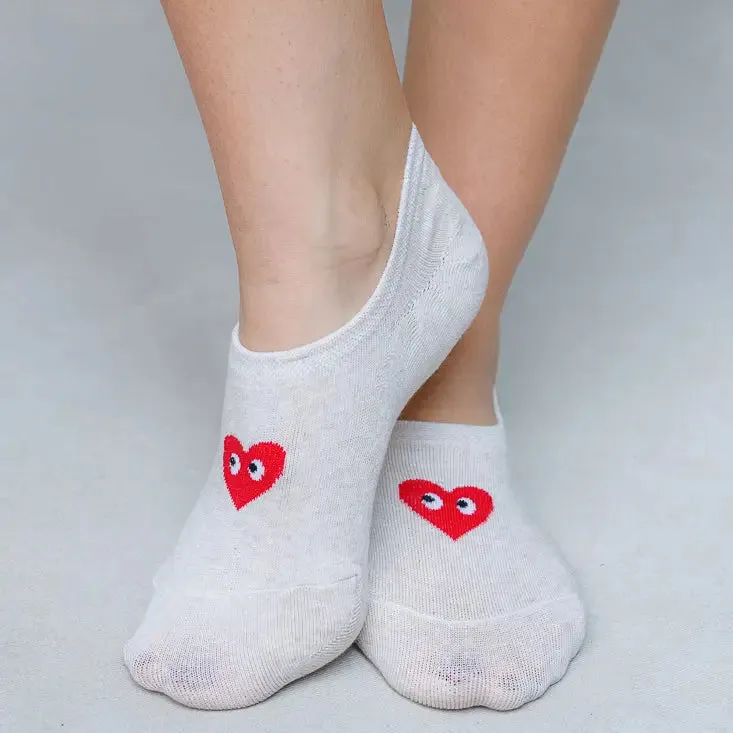 Eyes Heart You No Show Socks - White