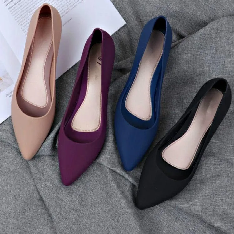 Fashionable Wedge Heel Shallow Mouth Square Toe Flats