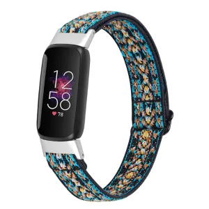 Fitbit Luxe elastic nylon watch strap - Blue Tribal