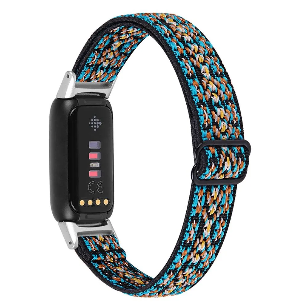 Fitbit Luxe elastic nylon watch strap - Blue Tribal