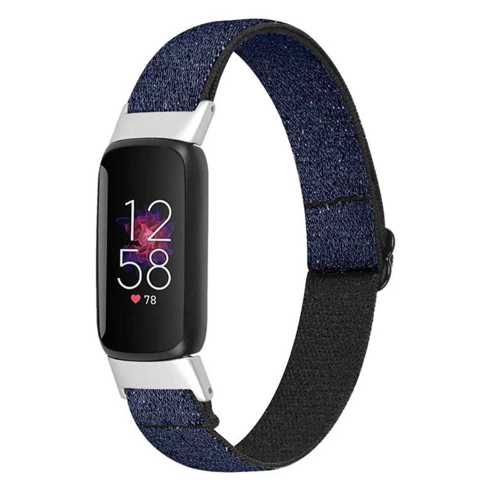 Fitbit Luxe elastic nylon watch strap - Glitter Blue