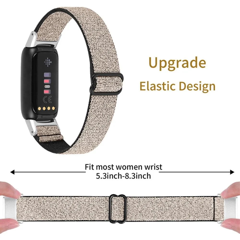 Fitbit Luxe elastic nylon watch strap - Glitter Gold