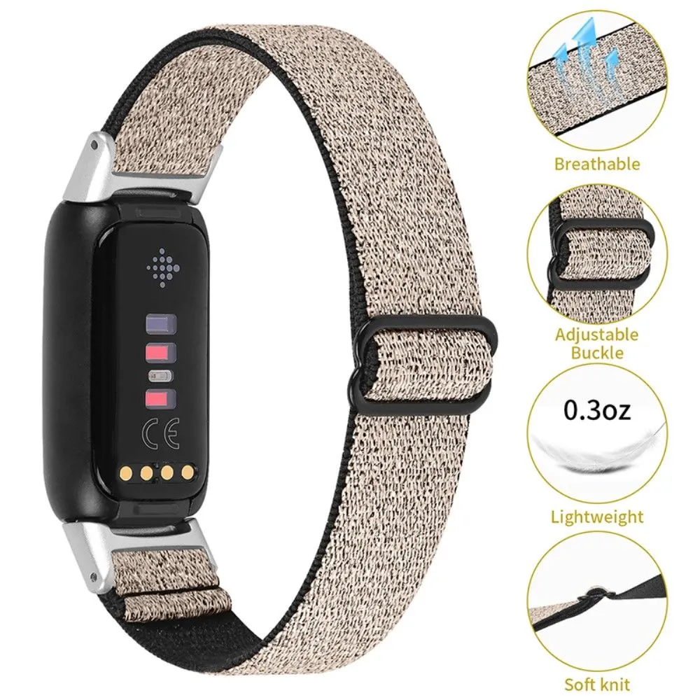 Fitbit Luxe elastic nylon watch strap - Glitter Gold