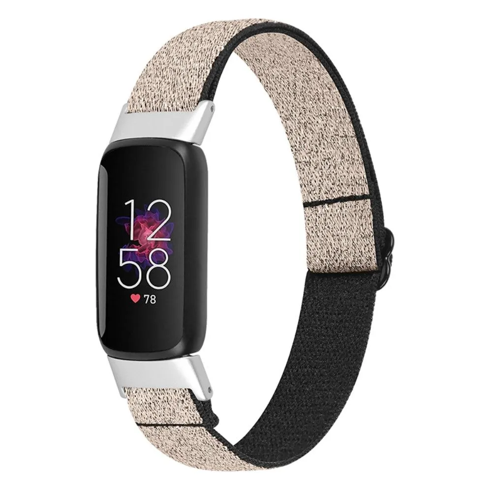 Fitbit Luxe elastic nylon watch strap - Glitter Gold