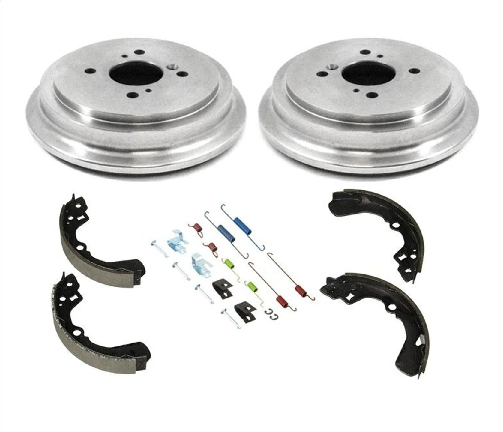 Fits 02-07 Suzuki Aerio 99-02 Esteem (2) Brake Drums & Brake Shoes & Rear Spring