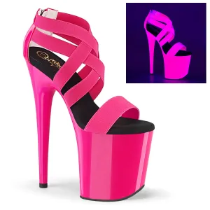 FLAMINGO-869UV Neon Pink Black Light Reactive Exotic Dancer Shoes