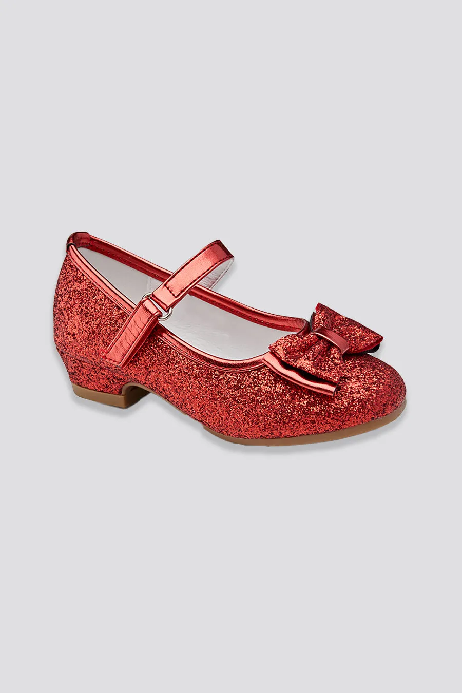 Girls Glitter Mary Jane Low Heel Shoes