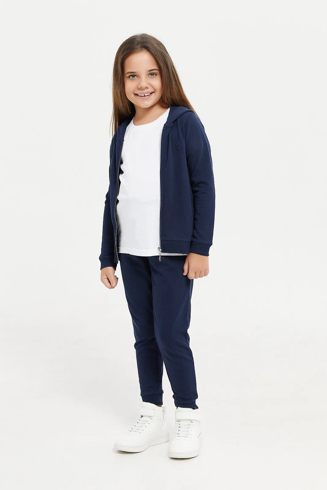 Girls Navy Track Active Pant