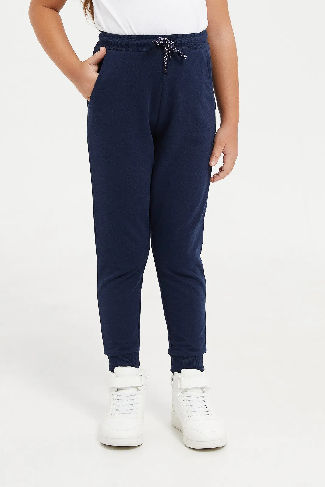 Girls Navy Track Active Pant