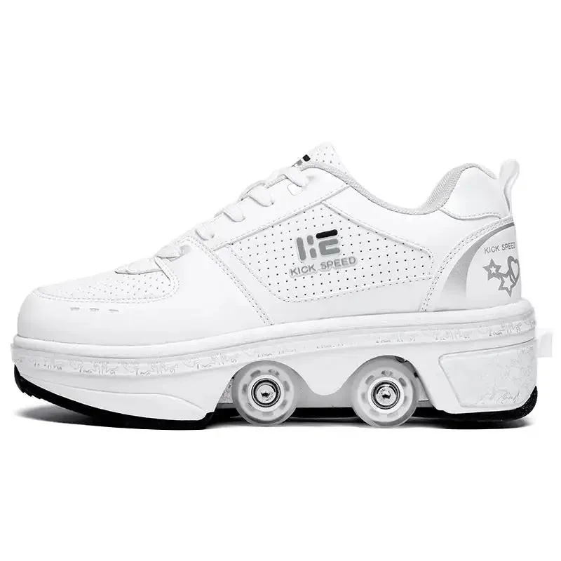 Good Product Dual-purpose Roller Skates, Deformed Shoes, Double Row Roller Skates