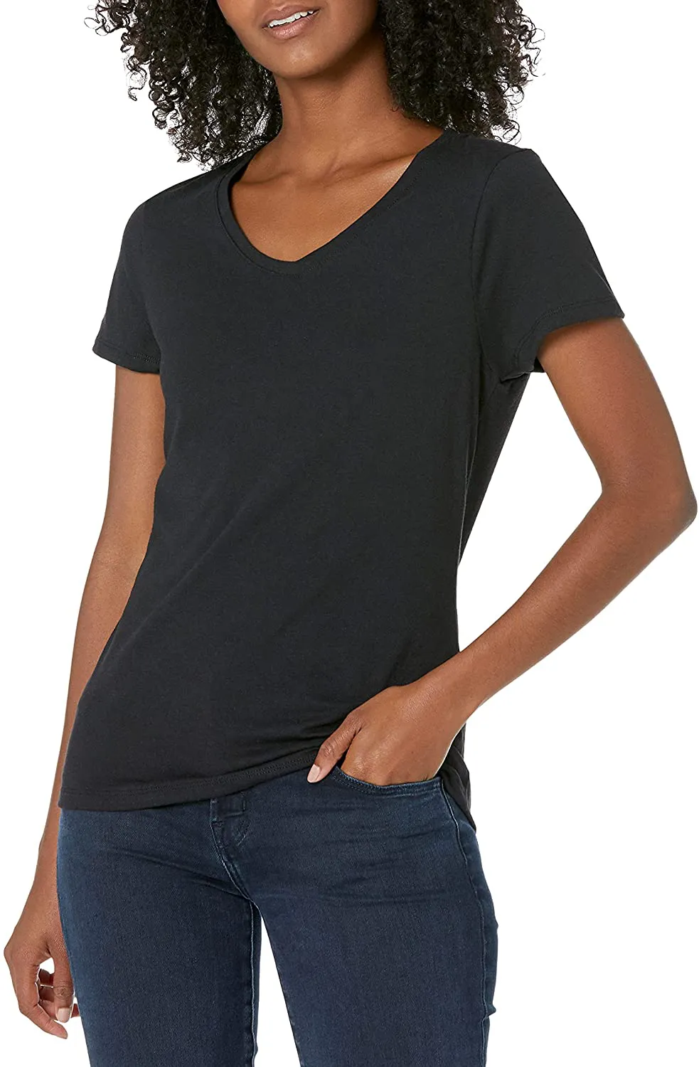 Hanes Women's X-Temp Short Sleeve V-Neck Tee with FreshIQ