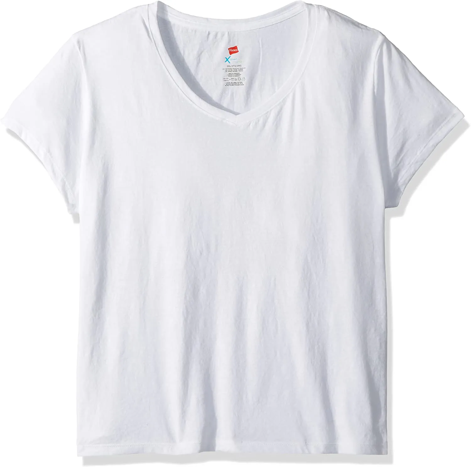 Hanes Women's X-Temp Short Sleeve V-Neck Tee with FreshIQ