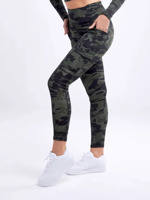 High-Waisted Leggings with Side Cargo Pockets