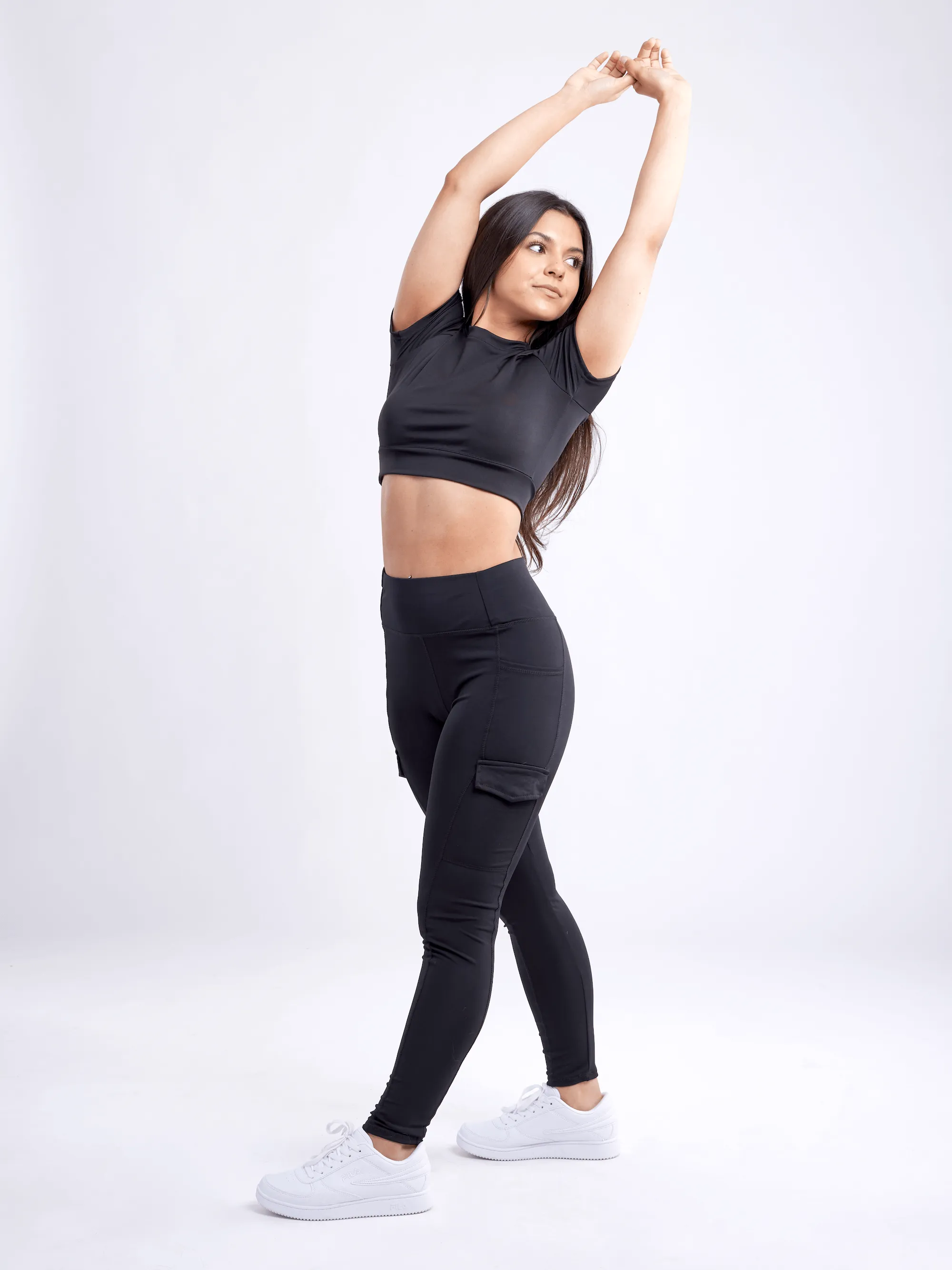 High-Waisted Leggings with Side Cargo Pockets