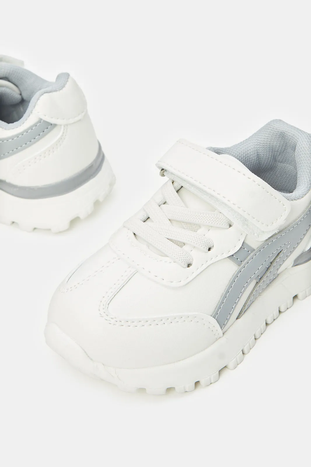 Infant Boys Grey Velcro Sneakers