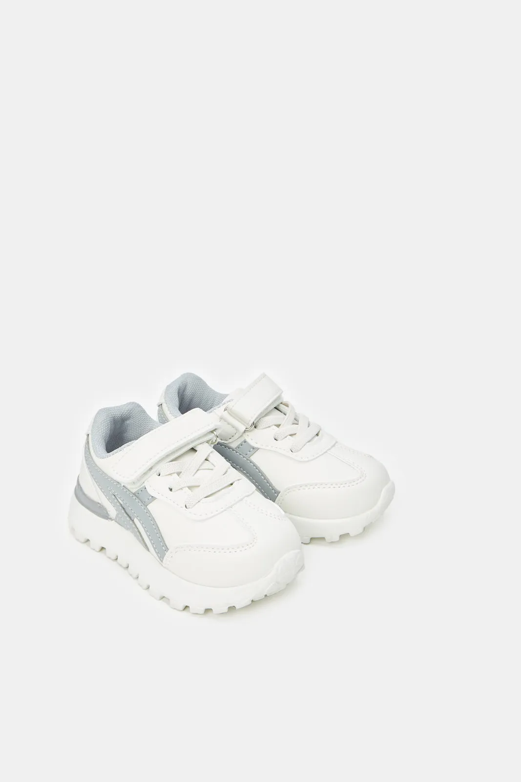 Infant Boys Grey Velcro Sneakers