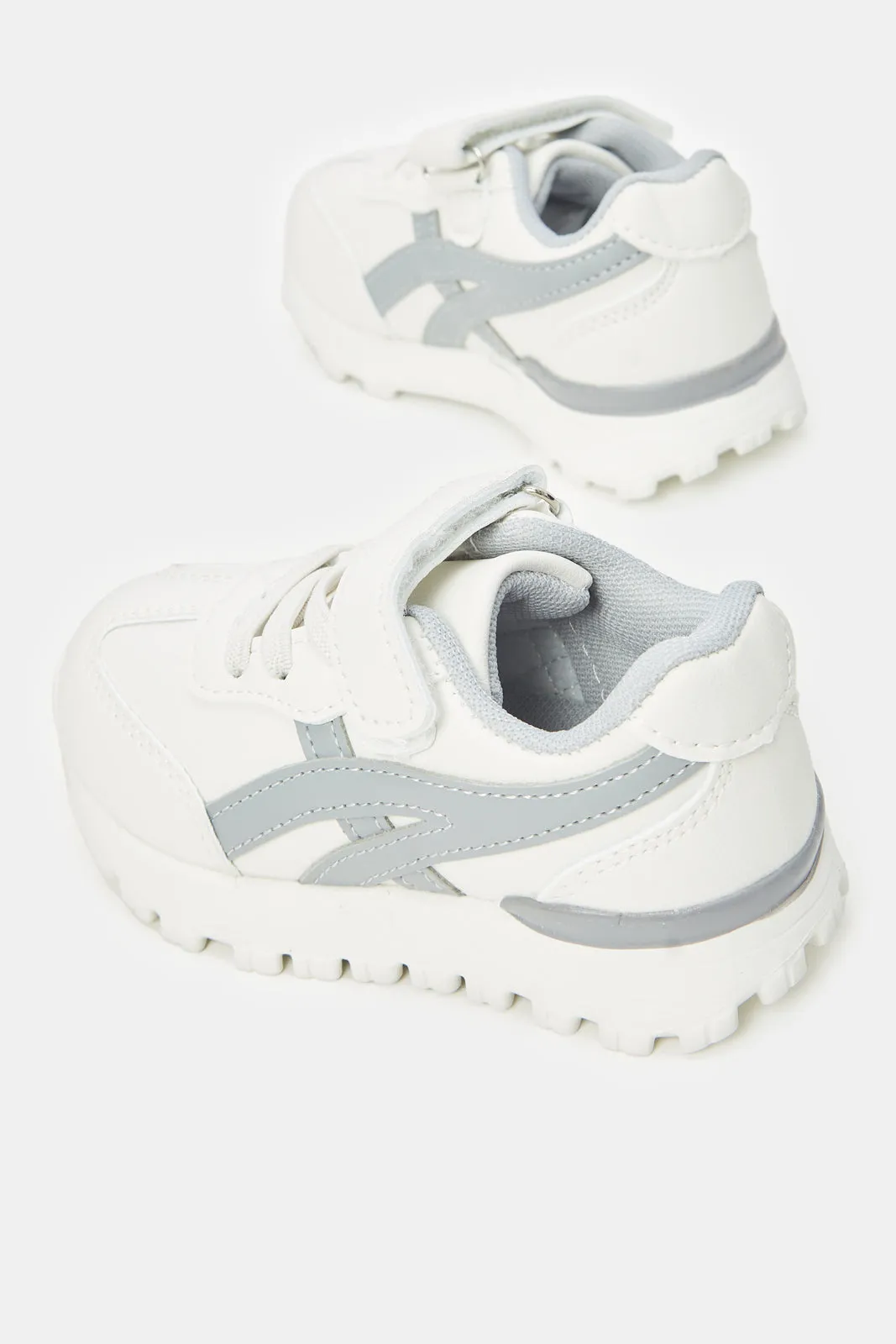 Infant Boys Grey Velcro Sneakers