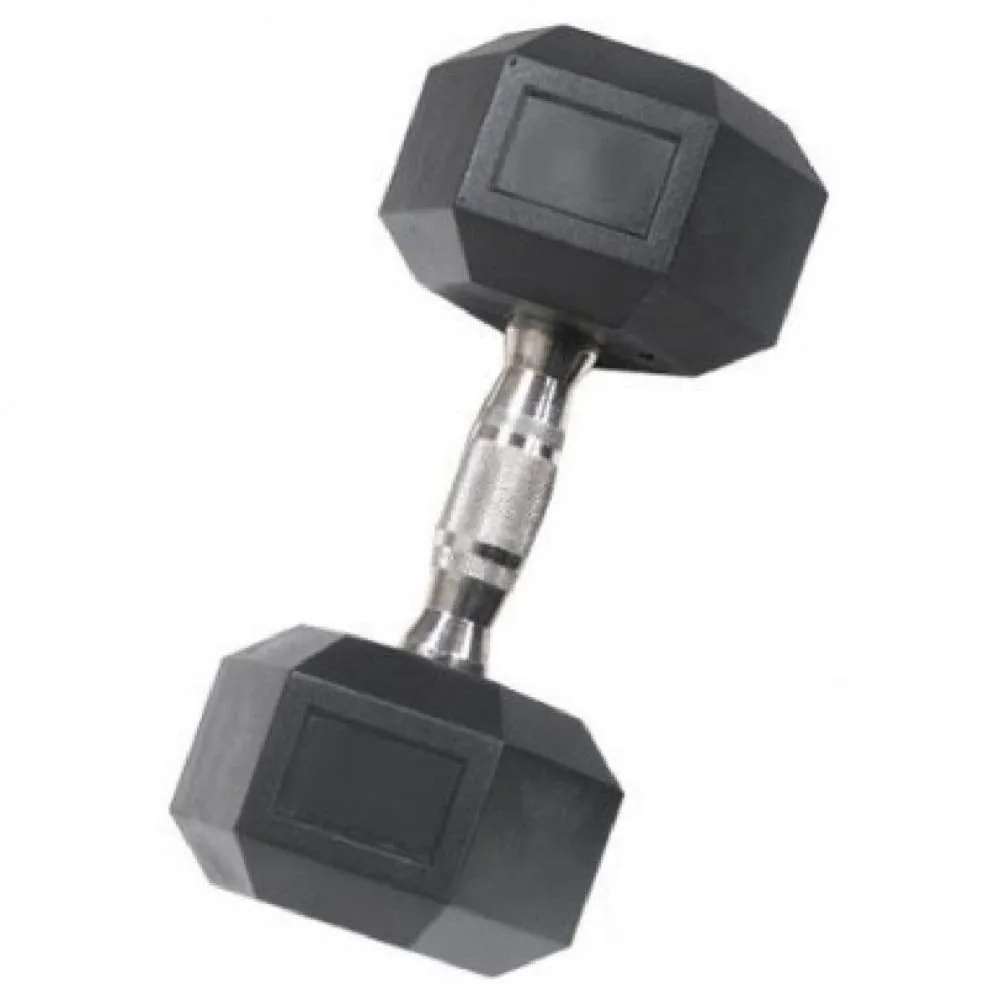 J MARQUE Rubber Coated Professional Hex Dumbbells (7.5 Kg X 2 Pcs = 15 Kg) ; Hex Dumbbells, Black