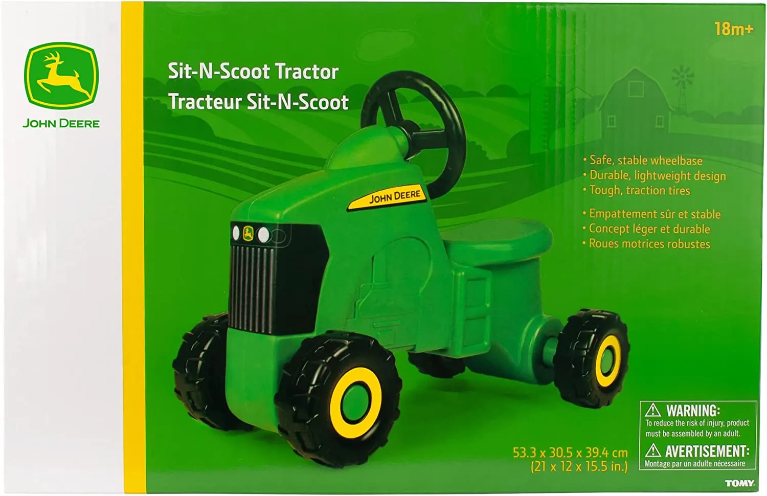 John Deere Kids Sit-N-Scoot Ride-On Tractor Toy