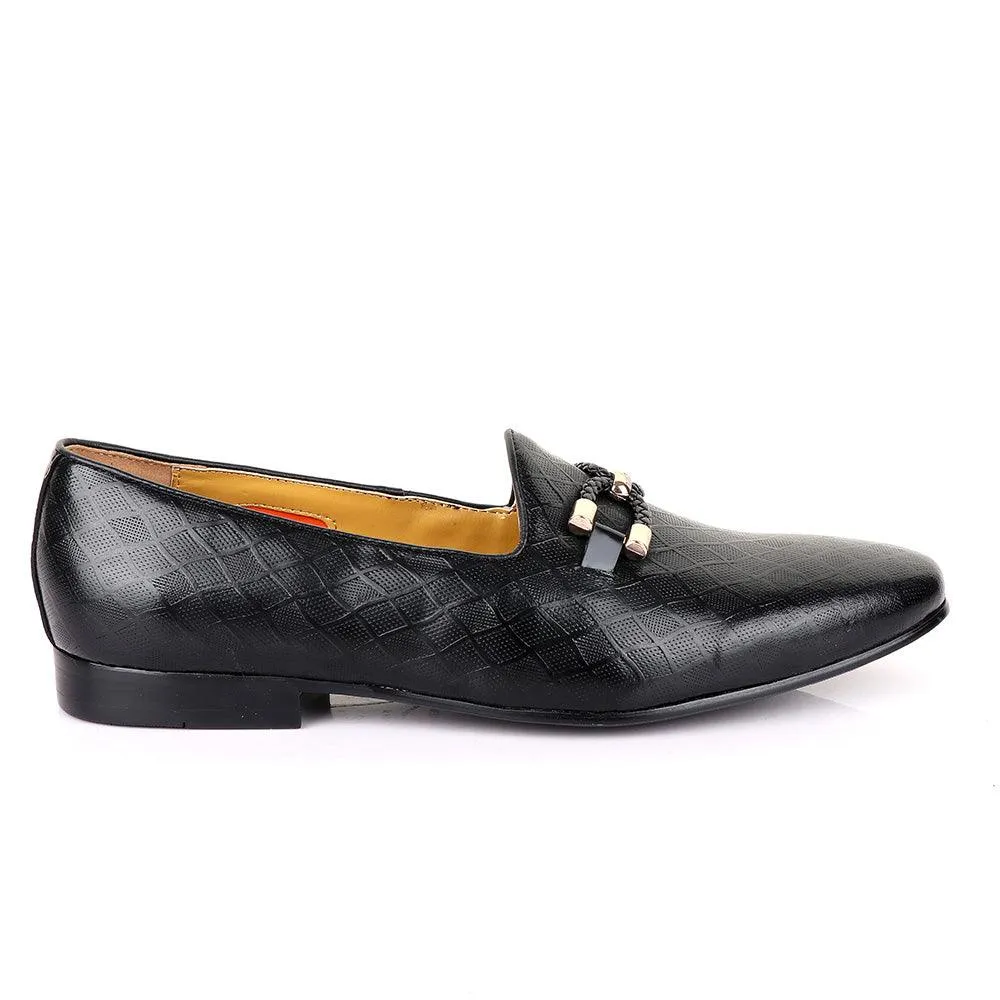 John Mendson Net Black Leather Shoe