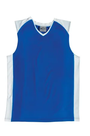 Kids Basketball Singlet - Royal/White